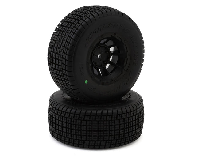 JConcepts Dirt Trac Pre-Mounted Dirt Oval Tires (Green) w/12mm Hex 4151-3234