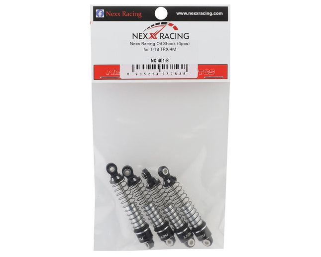 NEXX Racing 56mm Aluminum Threaded Oil-Filled Shocks Black for Traxxas TRX-4M