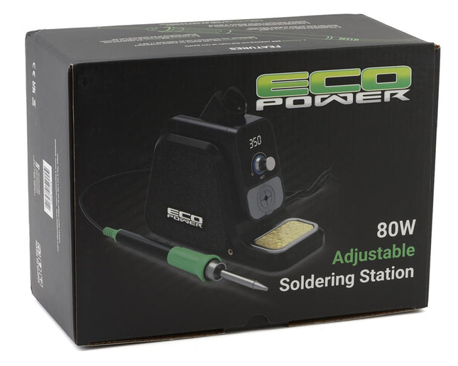 EcoPower 80W Adjustable Temperature Digital Soldering Station w/Alligator Clips
