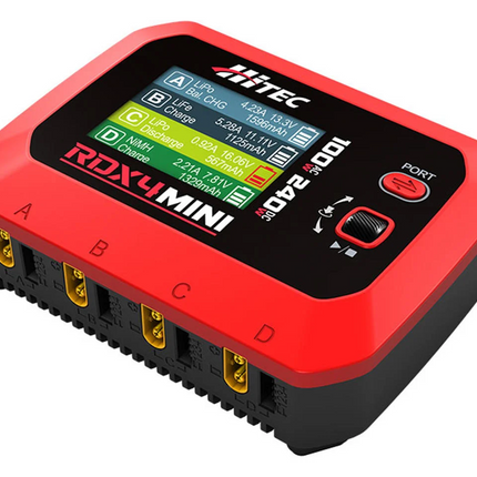 Hitec RDX4 Mini Quad Smart LiPo Battery Balance Charger (4S/6A/DC-240W/AC-100W)