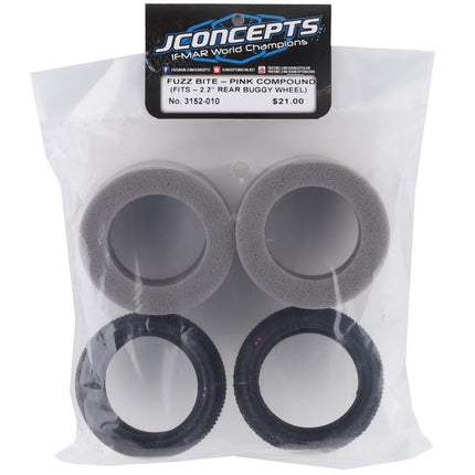 JConcepts Fuzz Bite LP 2.2" Rear Buggy Carpet Tires (2) (Pink) 3152-010
