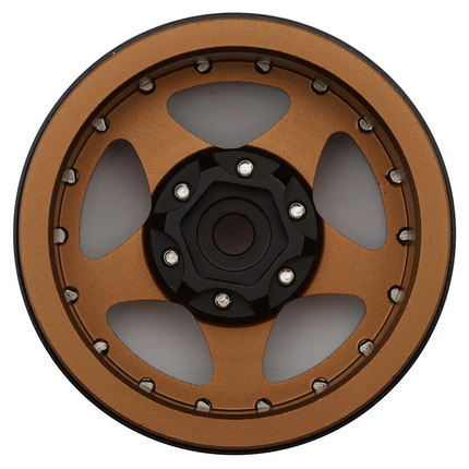 Treal Hobby 1.9" Type E Classic 5-Spoke Beadlock Wheels Bronze/Black 126g ea