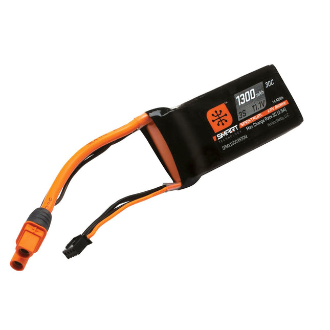 Spektrum 11.1V 1300mAh 3S 30C Smart LiPo Battery: IC3 SPMX13003S30M