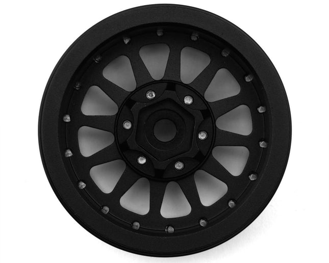 Treal Hobby Type D 1.9" 12-Spoke Beadlock Wheels (Black/Red) (4) TLHTWHEELS-11