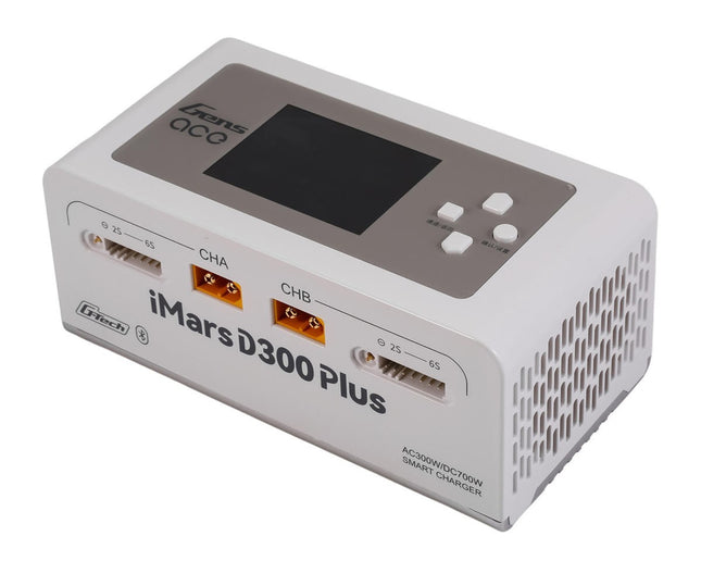 Gens Ace iMars D300 Plus G-Tech Smart Dual AC/DC Charger Wht 6S/16A Bluetooth