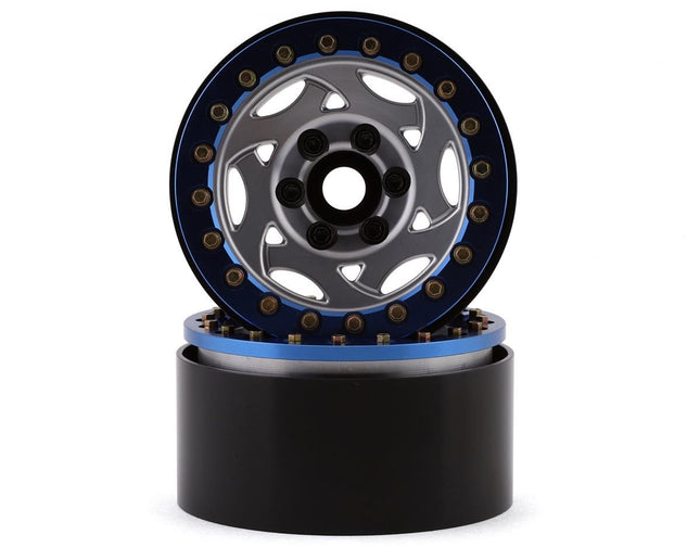 SSD RC SSD00244 1.9"" Champion Beadlock Wheels (Silver/Blue)