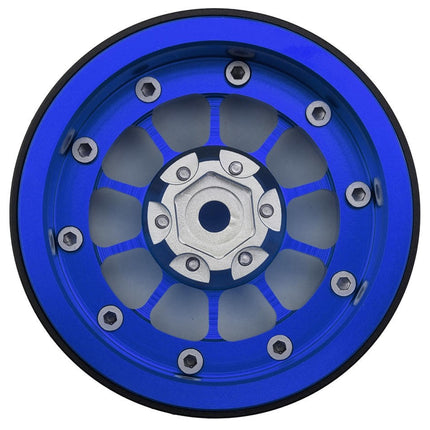 Treal Hobby 2.2" Type-A Aluminum 1/10 Rock Crawler Beadlock Wheels (Blue) (2)