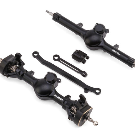 Injora Axial SCX24 +4mm Aluminum Front/Rear Planet Axles (Blk) INJSCX24-190BKFR