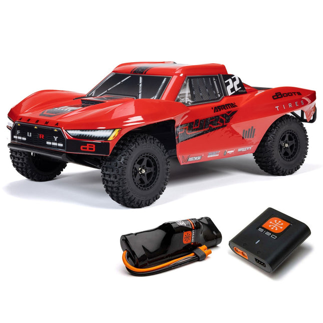 Arrma 1/10 FURY 2WD RTR Brushed Short Course Truck Battery/Charger Included Red
