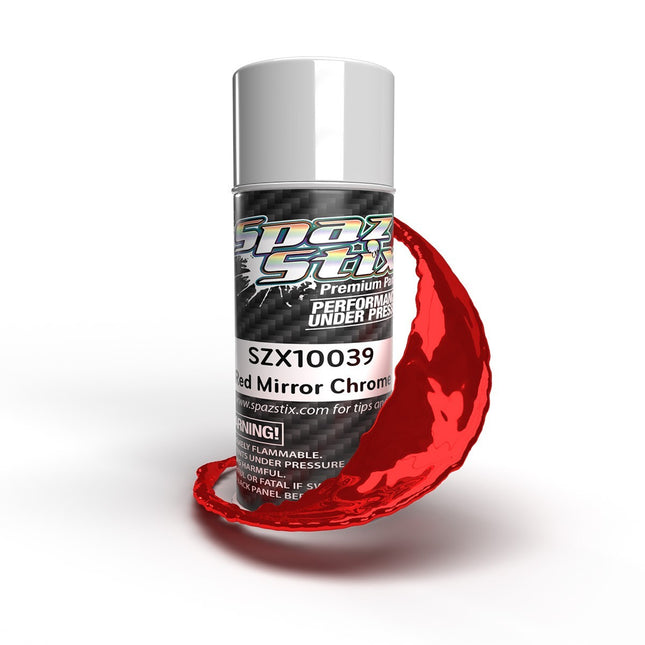 Spaz Stix Red Mirror Chrome Aerosol Paint, 3.5oz Can SZX10039