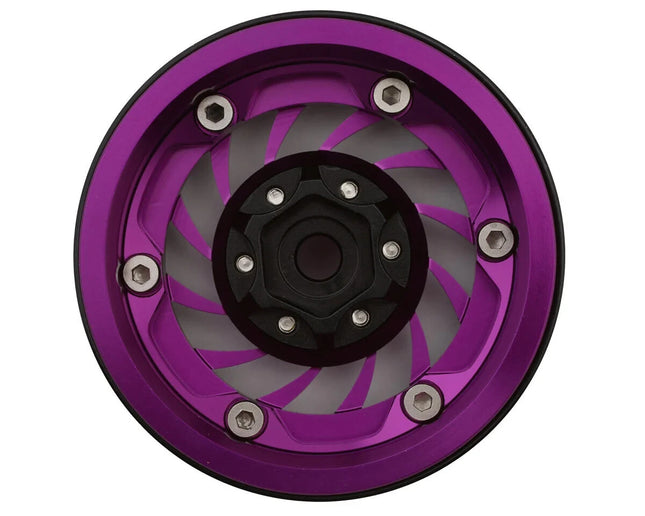 Treal Hobby Cyclone 1.9" Aluminum Beadlock Wheels (Purple) (4) (122.5g)