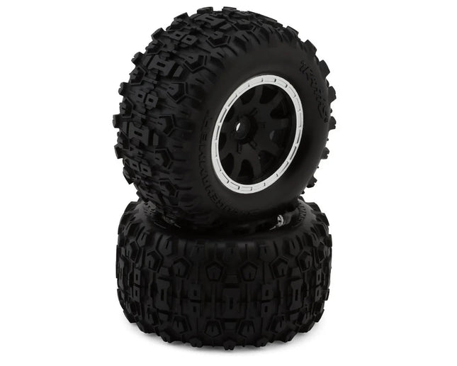 Traxxas Mini Maxx Sledgehammer Rear Pre-Mounted Tires Black (2) TRA10770STBLK