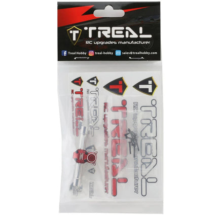 Treal Hobby Axial SCX24 Aluminum Front Axle (Silver/Red) TLHTSCX24-03