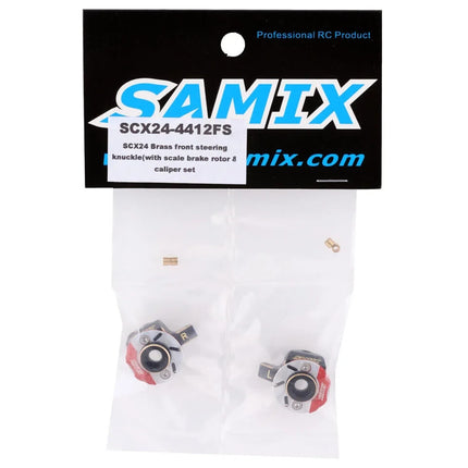 Samix SCX24 Brass Heavy Steering Knuckle Set w/Brake Rotor (2) (9.5g)