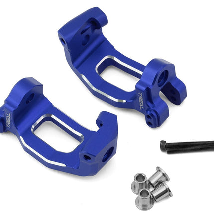 Treal Hobby Aluminum Front C Hub Spindle Carriers for Traxxas Sledge (Blue)