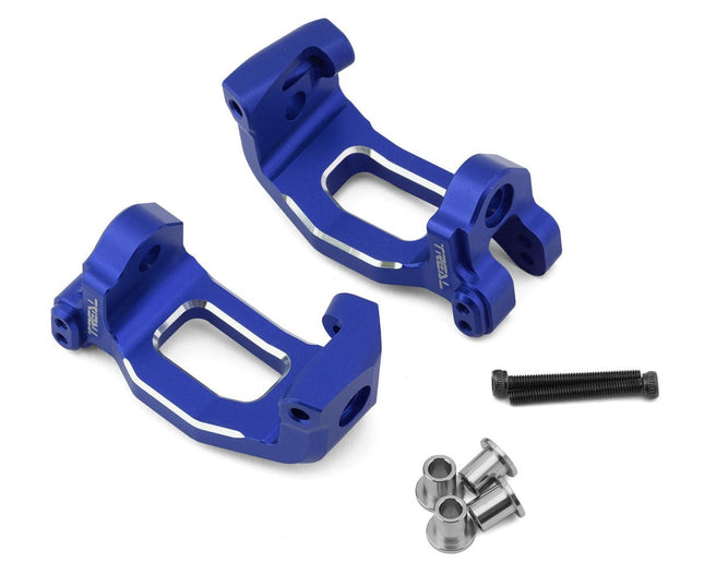 Treal Hobby Aluminum Front C Hub Spindle Carriers for Traxxas Sledge (Blue)