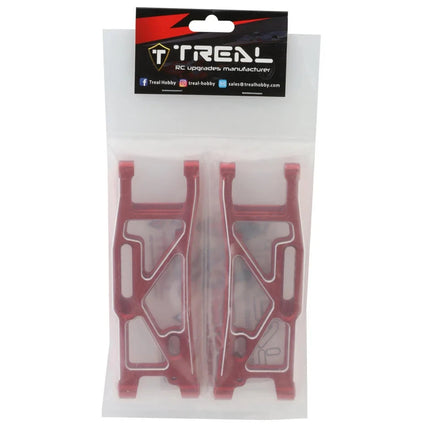 Treal Hobby Aluminum Rear Suspension Arms for Traxxas Sledge (Red) (2)
