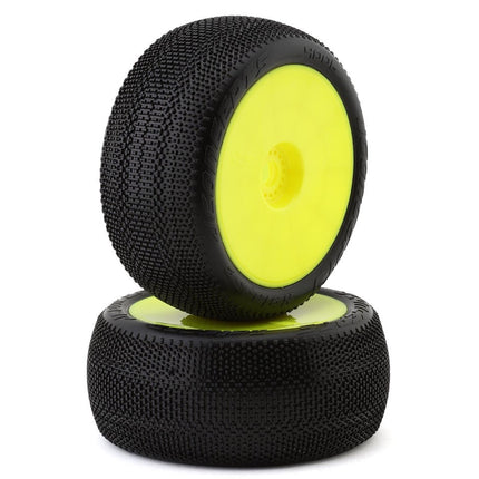 JConcepts Relapse 4.0" Pre-Mounted 1/8 Truggy Tires (2) (Yellow) (Green) 4006-22
