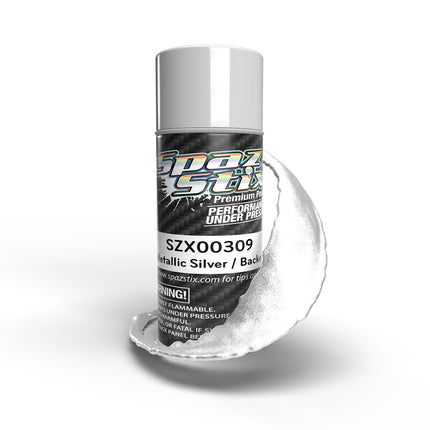Spaz Stix Metallic Silver/"Candy" Backer, Aerosol Paint, 3.5oz Can SZX00309