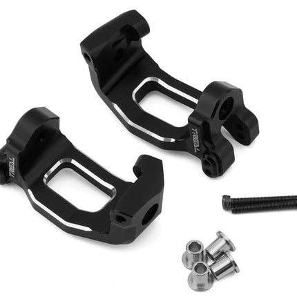 Treal Hobby Aluminum Front C Hub Spindle Carriers for Traxxas Sledge (Black) 