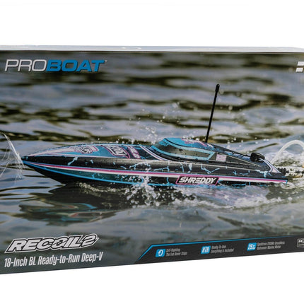 Proboat Recoil 2 18" Self-Righting Brushless Deep-V Boat RTR Shreddy PRB08053T1