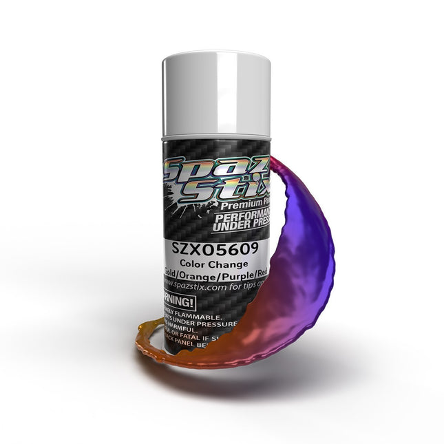 Spaz Stix Color Change Aerosol Paint, Gold/Orange/Purple/Red, 3.5oz Can SZX05609