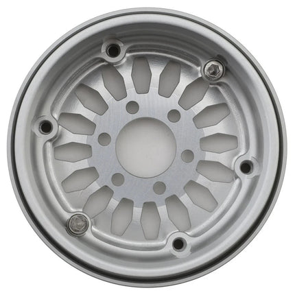 Reefs RC SHIELD 1.9" Beadlock Wheels w/Reef Hubs & Rings (Silver) (2)