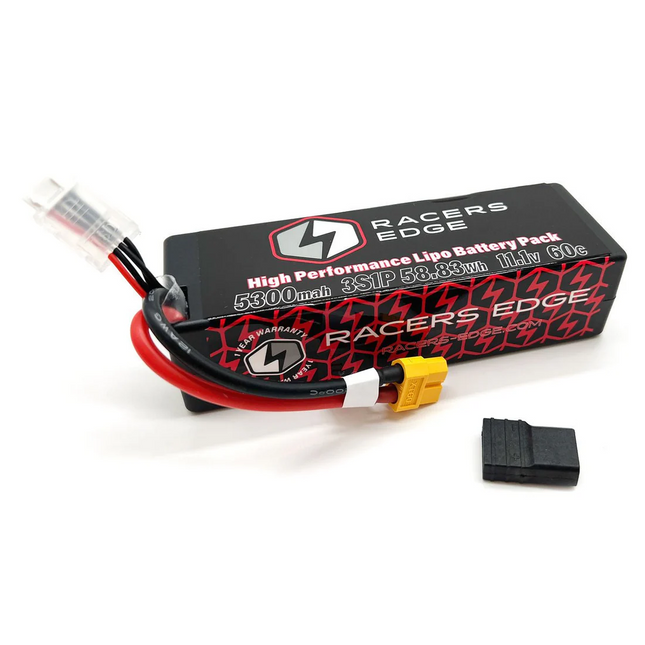 Racers Edge 5300mAh 3S 11.1V 60C Lipo Battery XT60 Connector With TR Adapter