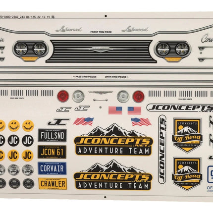 JConcepts 1961 Corvair Lakewood Rock Crawler Pre-Trimmed Body Clear (12.3") 0480