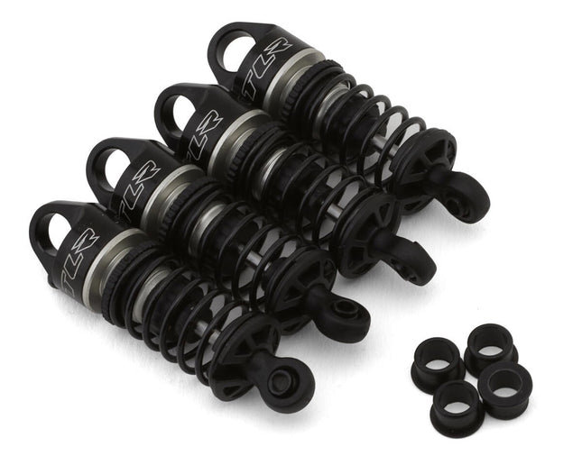 Losi NASCAR Pre-Assembled Oil-Filled Aluminum Threaded Shock Set (Black) (4)