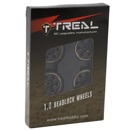 Treal Hobby Type B 1.0" 6-Spoke Brass Beadlock Wheels (Black) (38.7g)