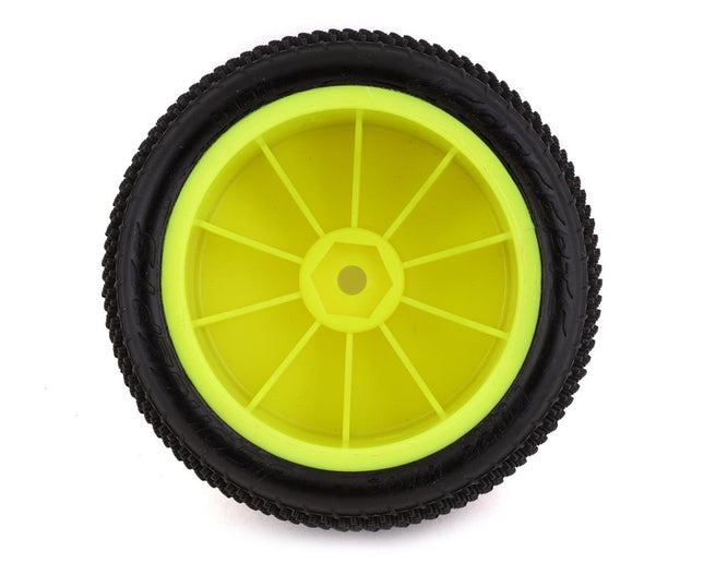 JConcepts Fuzz Bite LP 2.2" Pre-Mounted Rear Buggy Carpet Tires (Yellow)