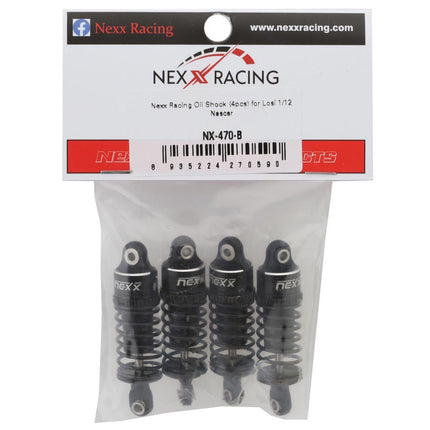 NEXX Racing NX-470-B Losi NASCAR Aluminum Oil-Filled Threaded Shocks (Black) (4)