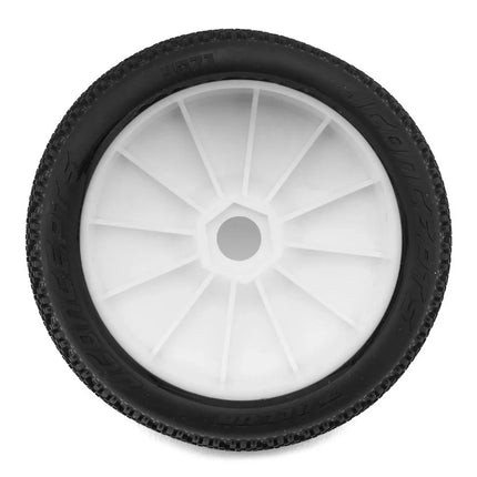 JConcepts Falcon Pre-Mounted 1/8th Buggy Tires (2) (White) (Green) JCO4071-12