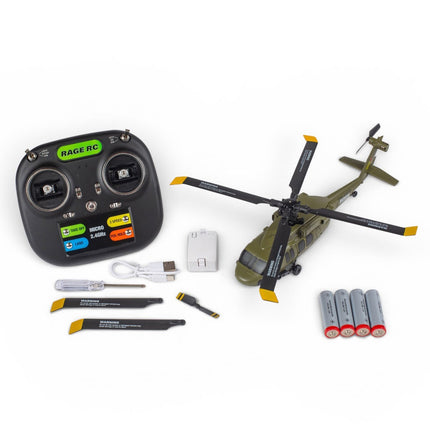 Rage R/C Hero-Copter BL 4-Blade Brushless RTF Heli Army RGR6150 