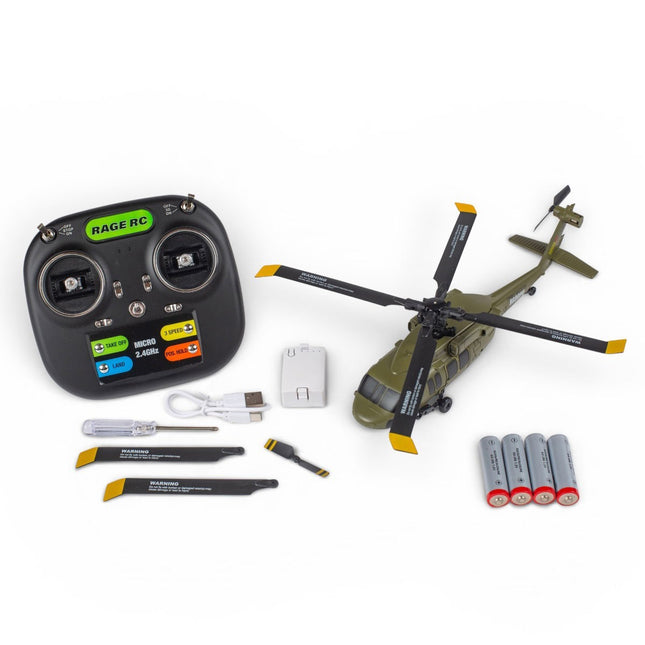 Rage R/C Hero-Copter BL 4-Blade Brushless RTF Heli Army RGR6150 