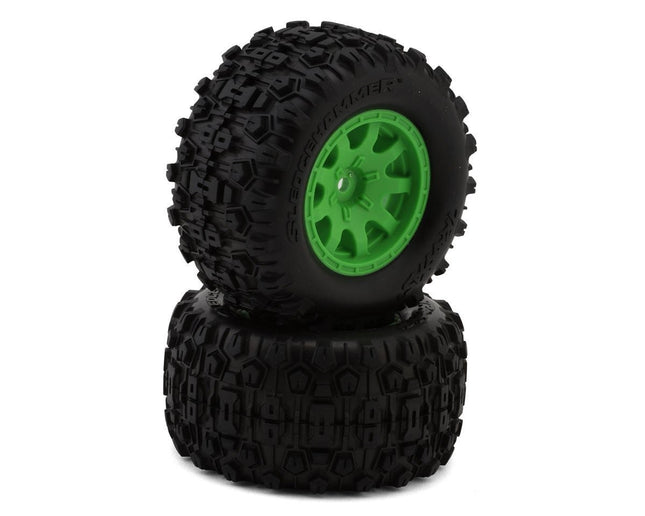 Traxxas Mini Maxx Sledgehammer Rear Pre-Mount Tires Green (2) 10770-GRN