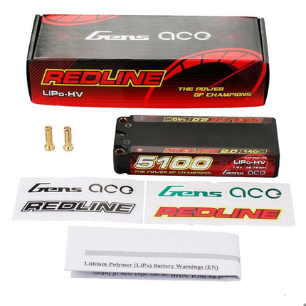 Gens Ace Redline 2.0 2S Mid-Size LiHV Battery 140C (7.6V/5100mAh) GEA51002S14M5