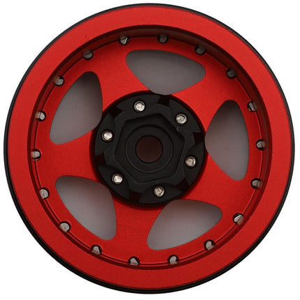 Treal Hobby X003KV5UCP Type E 1.9" Classic 5-Spoke Beadlock Wheels Red/Black