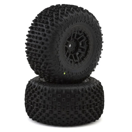 JConcepts Choppers Pre-Mounted Tires for Traxxas Mini MAXX/XRT Yellow 4173-30912