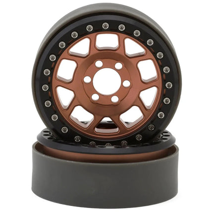 Vanquish Products 2.2" Battle Born Wheels Whiskey CNC Alum Crawl Beadlock Bronze