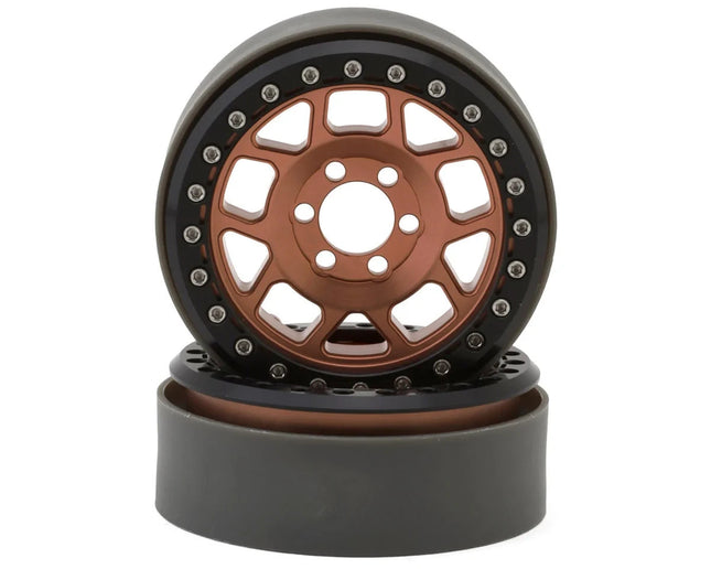 Vanquish Products 2.2" Battle Born Wheels Whiskey CNC Alum Crawl Beadlock Bronze