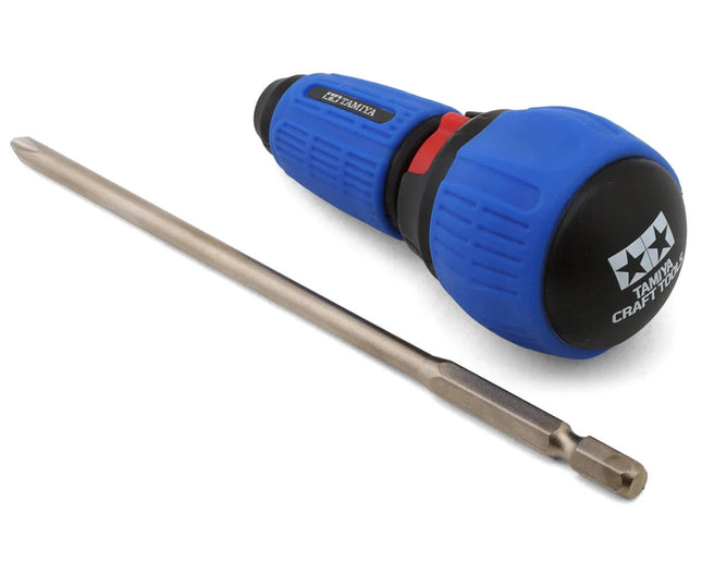 Tamiya Ratcheting Screwdriver PRO Set w/3.5mm Long Phillips Hex Bit TAM74152