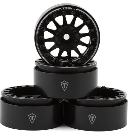 Treal Hobby Type D 1.9" 12-Spoke Beadlock Wheels Black TLHTWHEELS09