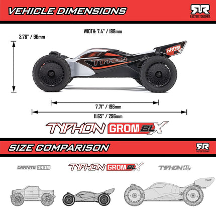 Arrma Typhon Grom BLX 223S Brushless Silver/Black ARA2306T1