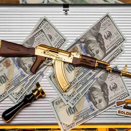 GoatGuns 1/3 Scale Die Cast AK47 Model Rifle, Gold