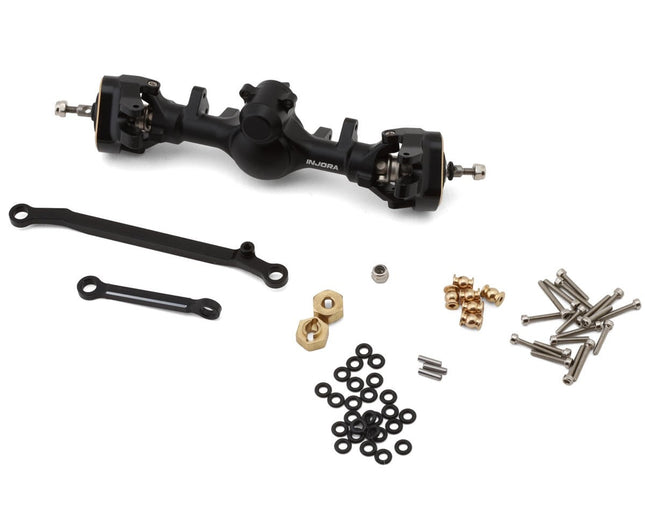 Injora Axial SCX24 +4mm Aluminum Front Planet Axle Set (Black) INJSCX24-190BKF
