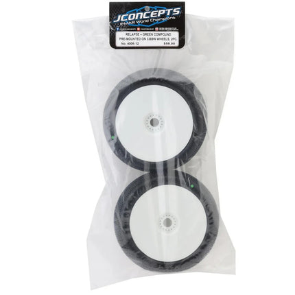 JConcepts Relapse 4.0" Pre-Mounted 1/8 Truggy Tires (2) (White) Green JCO4006-12