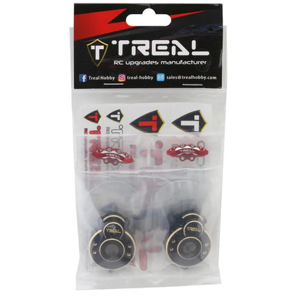 Treal Hobby Heavy Brass Outer Portal Housing Covers for Traxxas TRX-4 (Black)