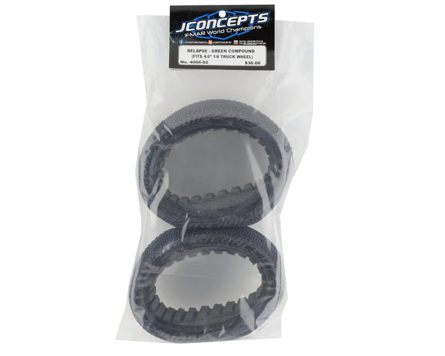 JConcepts 4006-02 Relapse 4.0" 1/8th Truggy Tires (2) (Green) JCO400602